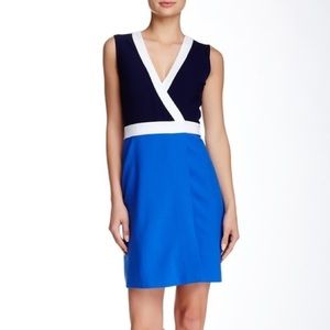 Diane Von Furstenberg blue sleeveless wrap dress